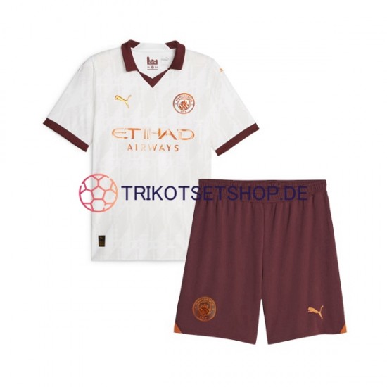 Manchester City 2023-2024 Kinder Trikotset Auswärts Kurzarm