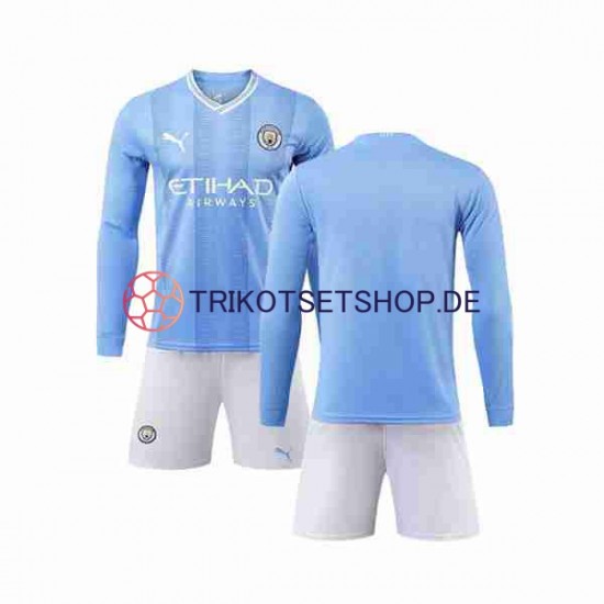 Manchester City 2023-2024 Kinder Trikotset Heim Langarm