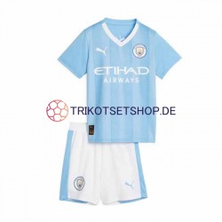 Manchester City 2023-2024 Kinder Trikotset Heim Kurzarm