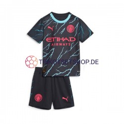 Manchester City 2023-2024 Kinder Trikotset Ausweich Kurzarm