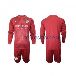 Manchester City 2022-2023 Torwart Kinder Trikotset Heim Langarm