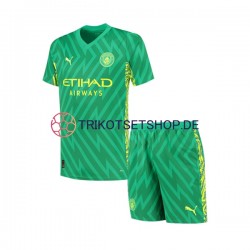 Manchester City 2023-2024 Torwart Kinder Trikotset Heim Kurzarm