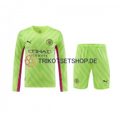 Manchester City 2023-2024 Torwart Kinder Trikotset Ausweich Langarm