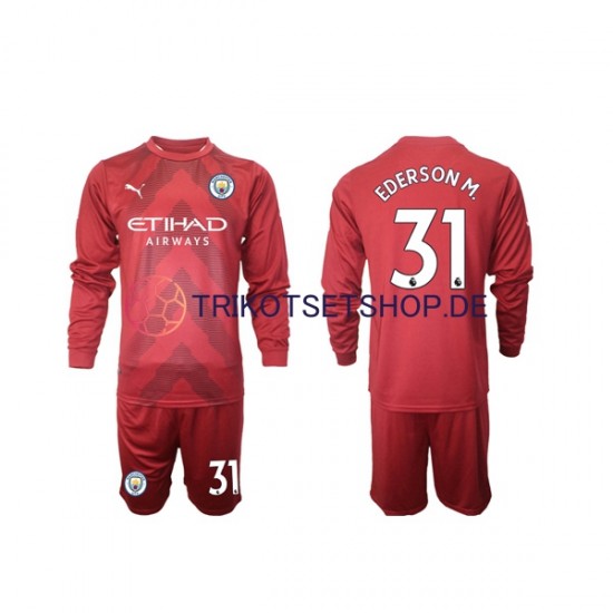 Manchester City Ederson M 31 2022-2023 Torwart Kinder Trikotset Heim Langarm