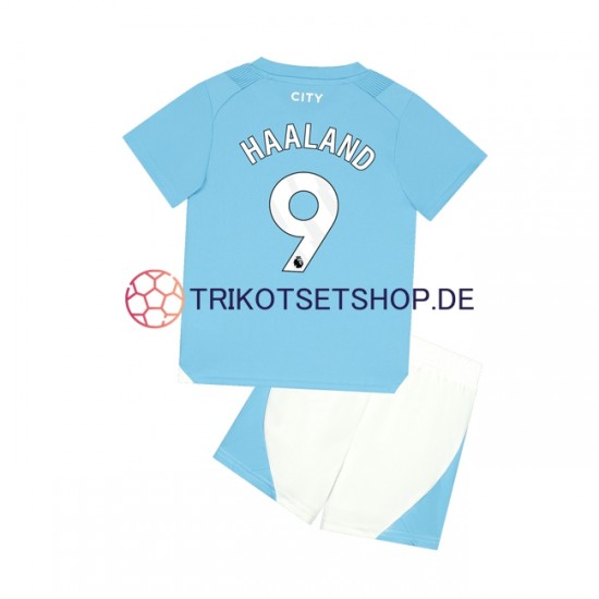 Manchester City Haaland 9 2023-2024 Kinder Trikotset Heim Kurzarm