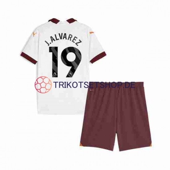 Manchester City Julian Alvarez 19 2023-2024 Kinder Trikotset Auswärts Kurzarm