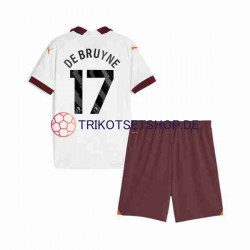 Manchester City Kevin De Bruyne 17 2023-2024 Kinder Trikotset Auswärts Kurzarm