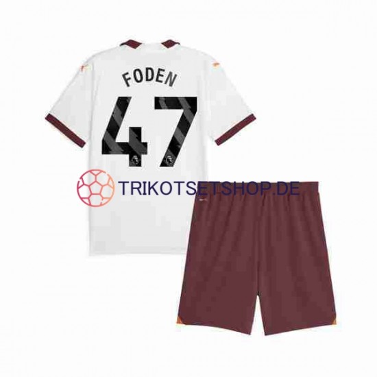 Manchester City Phil Foden 47 2023-2024 Kinder Trikotset Auswärts Kurzarm