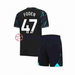 Manchester City Phil Foden 47 2023-2024 Kinder Trikotset Ausweich Kurzarm