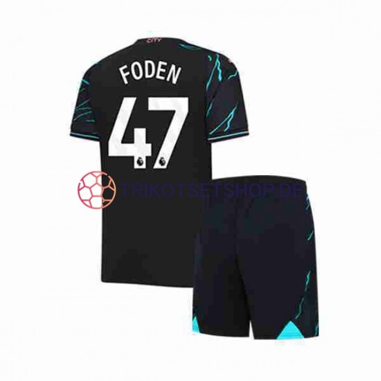 Manchester City Phil Foden 47 2023-2024 Kinder Trikotset Ausweich Kurzarm