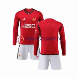 Manchester United 2023-2024 Kinder Trikotset Heim Langarm