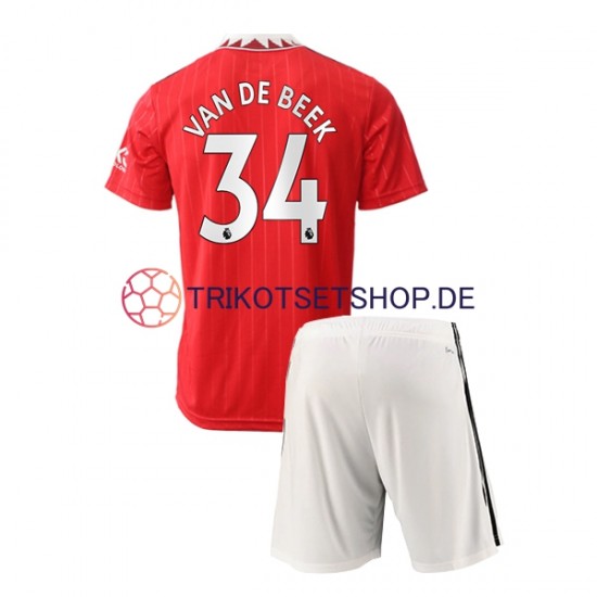 Manchester United Donny van de Beek 34 2022-2023 Kinder Trikotset Heim Kurzarm