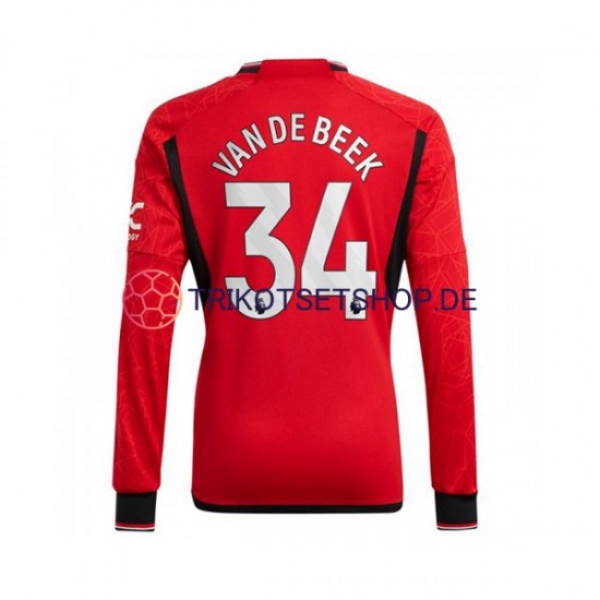 Manchester United Donny van de Beek 34 2023-2024 Herren Trikot Heim Langarm