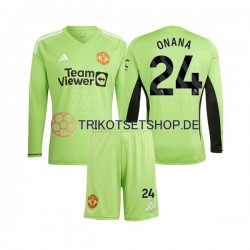 Manchester United Andre Onana 24 2023-2024 Torwart Kinder Trikotset Heim Langarm