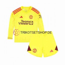 Manchester United 2023-2024 Torwart Kinder Trikotset Heim Langarm