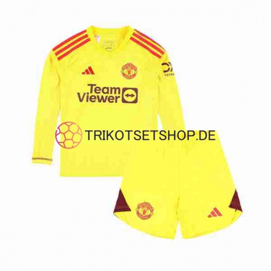 Manchester United 2023-2024 Torwart Kinder Trikotset Heim Langarm