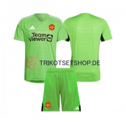 Manchester United 2023-2024 Torwart Kinder Trikotset Heim Kurzarm