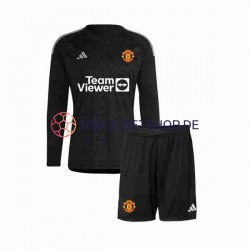 Manchester United 2023-2024 Torwart Kinder Trikotset Ausweich Langarm