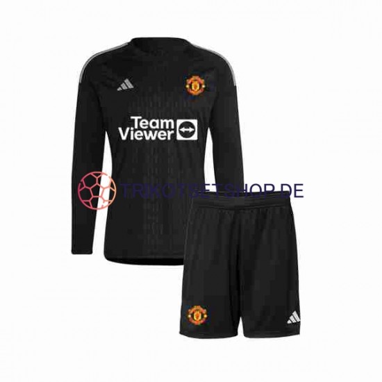 Manchester United 2023-2024 Torwart Kinder Trikotset Ausweich Langarm