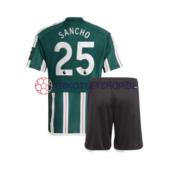 Manchester United Jadon Sancho 25 2023-2024 Kinder Trikotset Auswärts Kurzarm