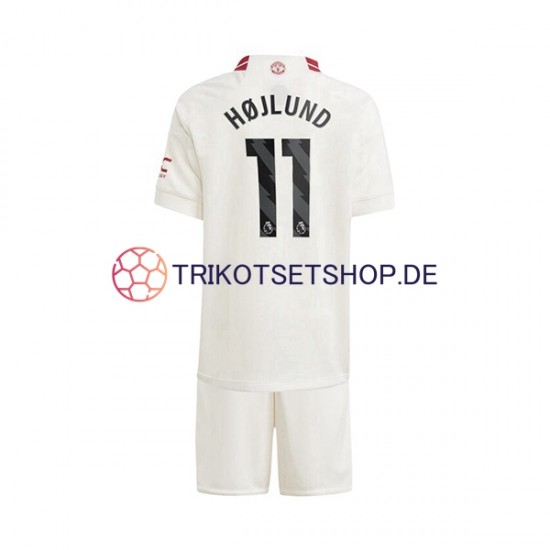 Manchester United Rasmus Hojlund 11 2023-2024 Kinder Trikotset Ausweich Kurzarm