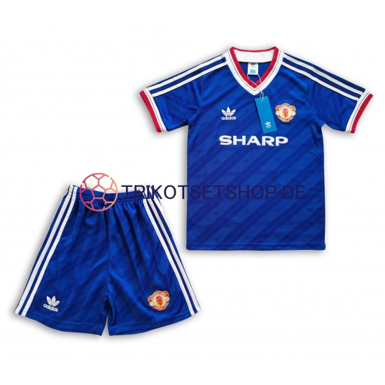 Manchester United Retro 1986 Kinder Trikotset Auswärts Kurzarm