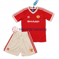 Manchester United Retro 1984 Kinder Trikotset Heim Kurzarm