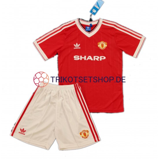Manchester United Retro 1984 Kinder Trikotset Heim Kurzarm