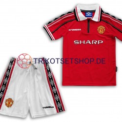 Manchester United Retro 1998-1999 Kinder Trikotset Heim Kurzarm