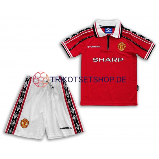 Manchester United Retro 1998-1999 Kinder Trikotset Heim Kurzarm