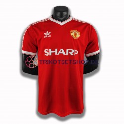 Manchester United Retro 1984 Herren Trikot Heim Kurzarm