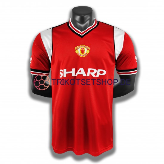 Manchester United Retro 1985 Herren Trikot Heim Kurzarm