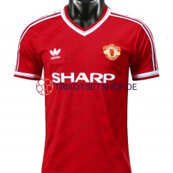 Manchester United Retro 1986 Herren Trikot Heim Kurzarm