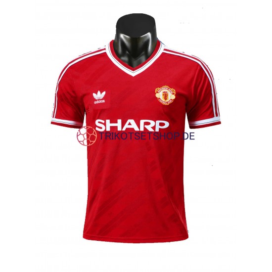 Manchester United Retro 1986 Herren Trikot Heim Kurzarm