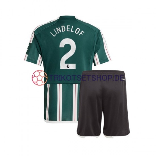 Manchester United Victor Lindelof 2 2023-2024 Kinder Trikotset Auswärts Kurzarm
