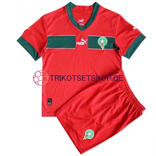 Marokko World Cup 2022 Kinder Trikotset Heim Kurzarm