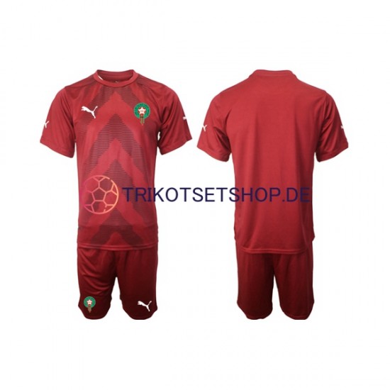 Marokko 2022 Torwart Kinder Trikotset Heim Kurzarm