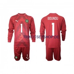 Marokko Yassine Bounou 1 2022 Torwart Kinder Trikotset Heim Langarm