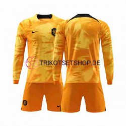 Niederlande World Cup 2022 Kinder Trikotset Heim Langarm