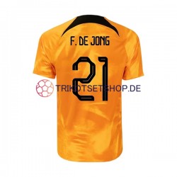 Niederlande Frenkie de Jong 21 World Cup 2022 Herren Trikot Heim Kurzarm