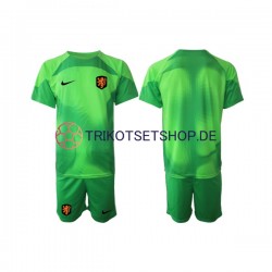 Niederlande World Cup 2022 Torwart Kinder Trikotset Auswärts Kurzarm
