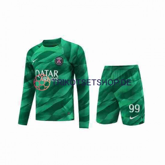 Paris Saint-Germain Donnarumma 99 2023-2024 Torwart Kinder Trikotset Heim Langarm