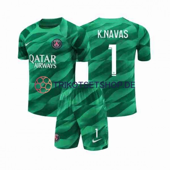 Paris Saint-Germain K.NAVAS 1 2023-2024 Torwart Kinder Trikotset Heim Kurzarm