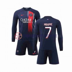 Paris Saint-Germain Mbappé Kylian 7 2023-2024 Kinder Trikotset Heim Langarm
