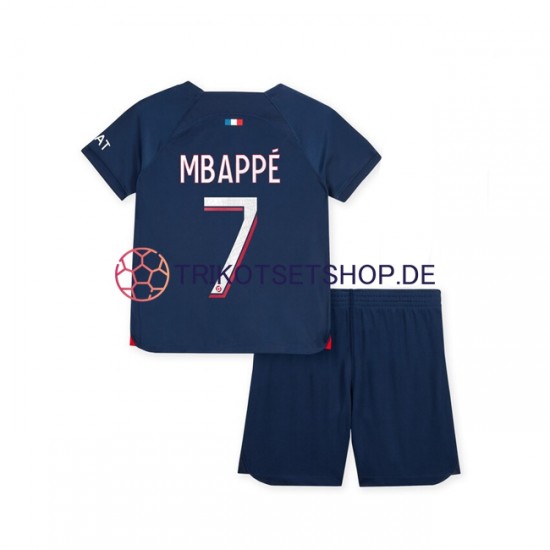 Paris Saint-Germain Mbappé 7 2023-2024 Kinder Trikotset Heim Kurzarm