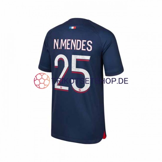 Paris Saint-Germain N.Mendes 25 2023-2024 Herren Trikot Heim Kurzarm