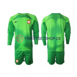 Polen World Cup 2022 Torwart Kinder Trikotset Heim Langarm