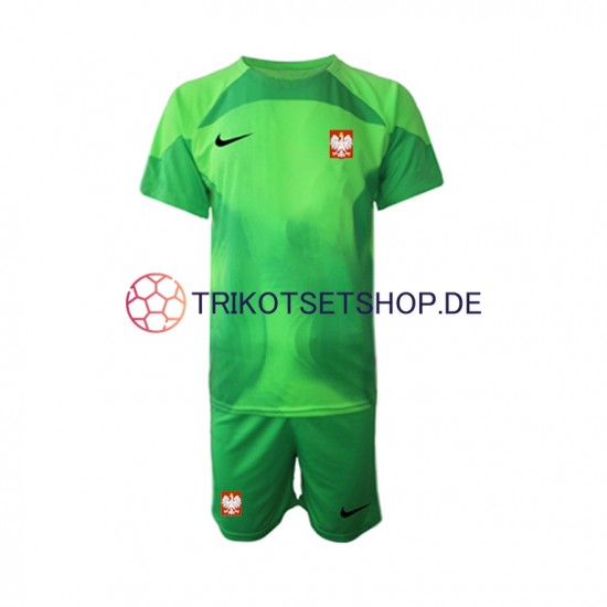 Polen World Cup 2022 Torwart Kinder Trikotset Heim Kurzarm