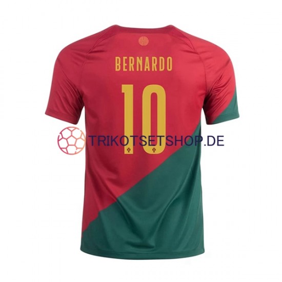 Portugal Bernardo 10 World Cup 2022 Herren Trikot Heim Kurzarm