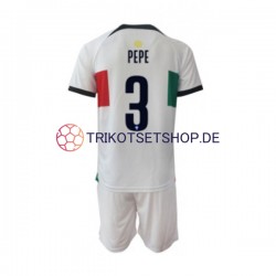 Portugal PEPE 3 World Cup 2022 Kinder Trikotset Auswärts Kurzarm